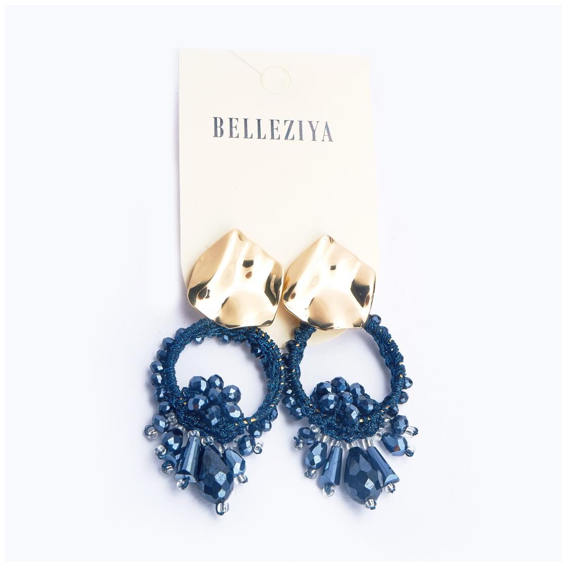 

Belleziya Gold Finish Beaded Earring Drop Down Fancy Party Wear Jewelry For Women Girls