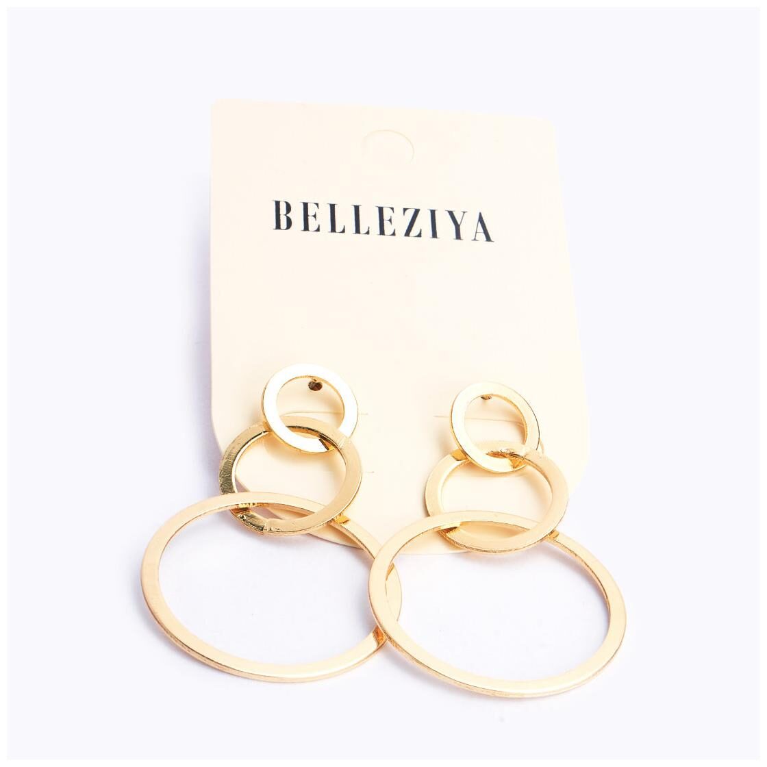 

Belleziya Gold Finish Earring Three Layered Drop Down Earrings Stylish Jewelery For Women Girls