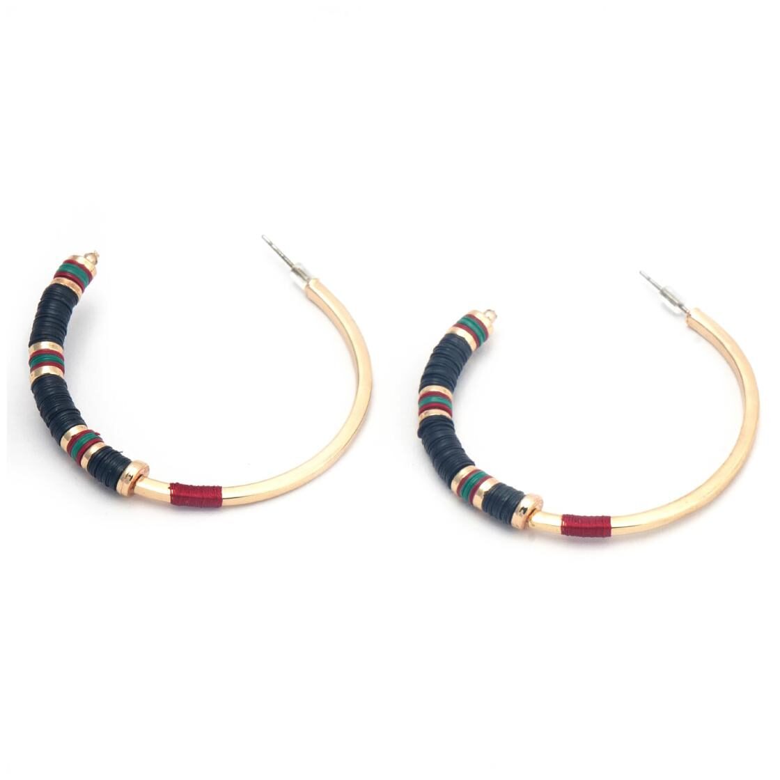 

Belleziya Multicolored Gold finish Hoops Stylish jewelry for women girls