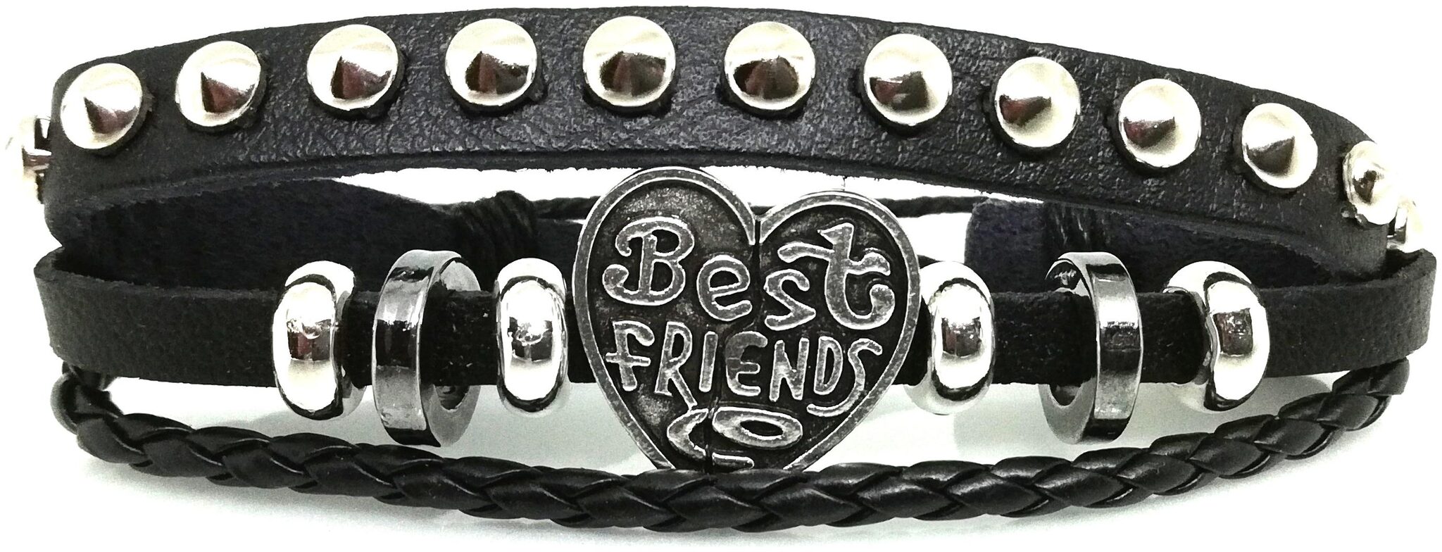 

BEST FRIEND BLACK LEATHER BRACELET
