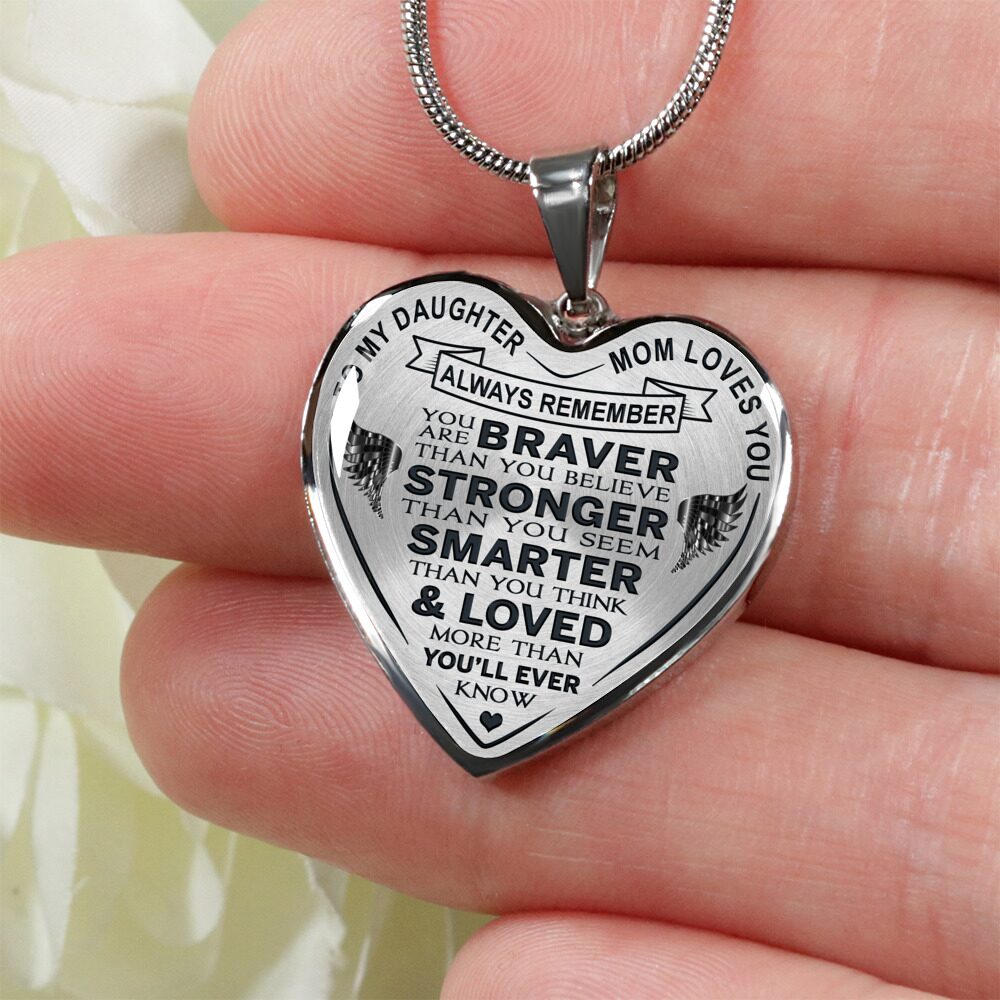 

Best Mom To My Daughter - Love Luxury Bangle Necklace Gift From Mother Mommy Mum