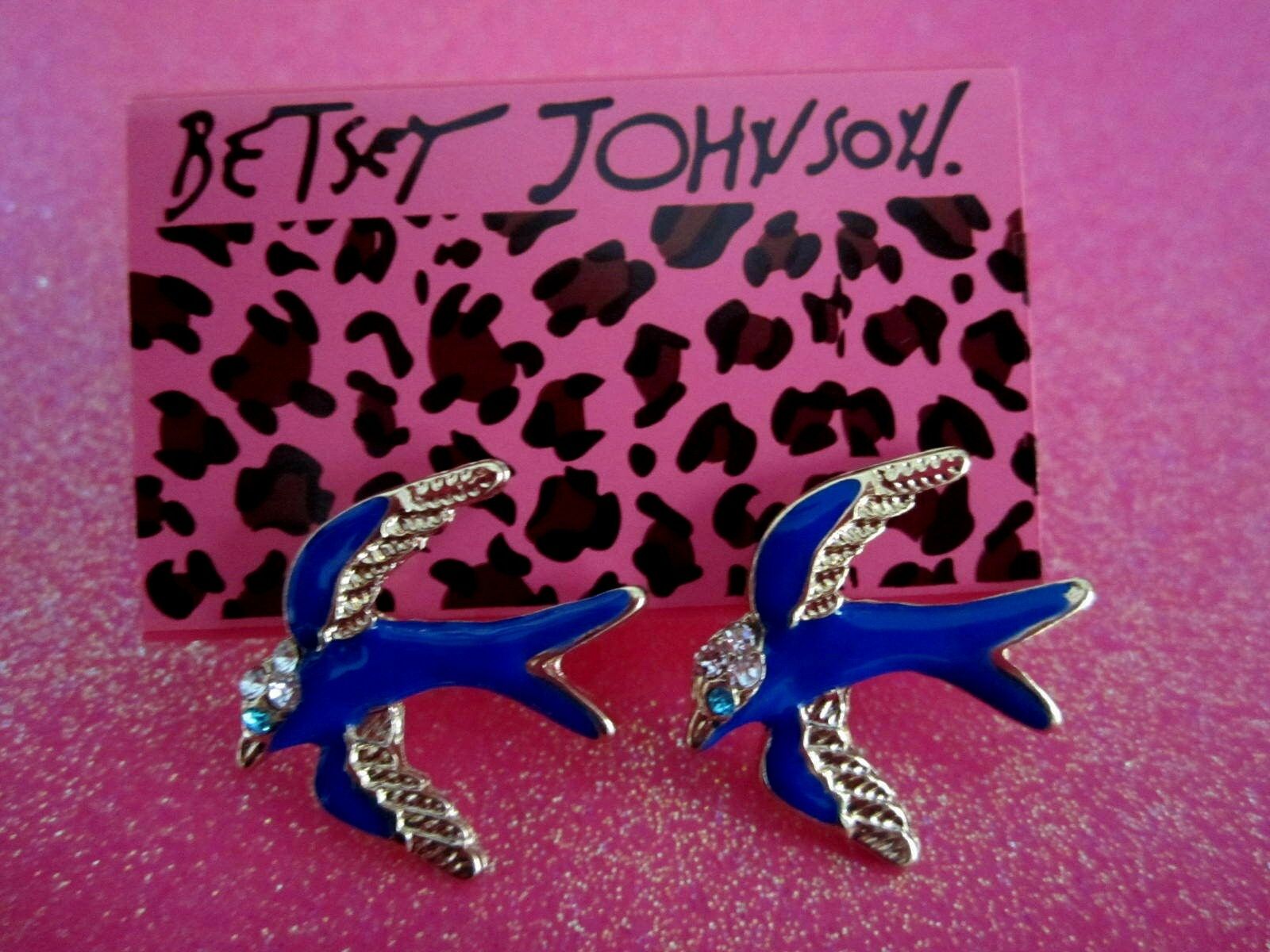 

Betsey Johnson Blue Swallow Stub Earrings