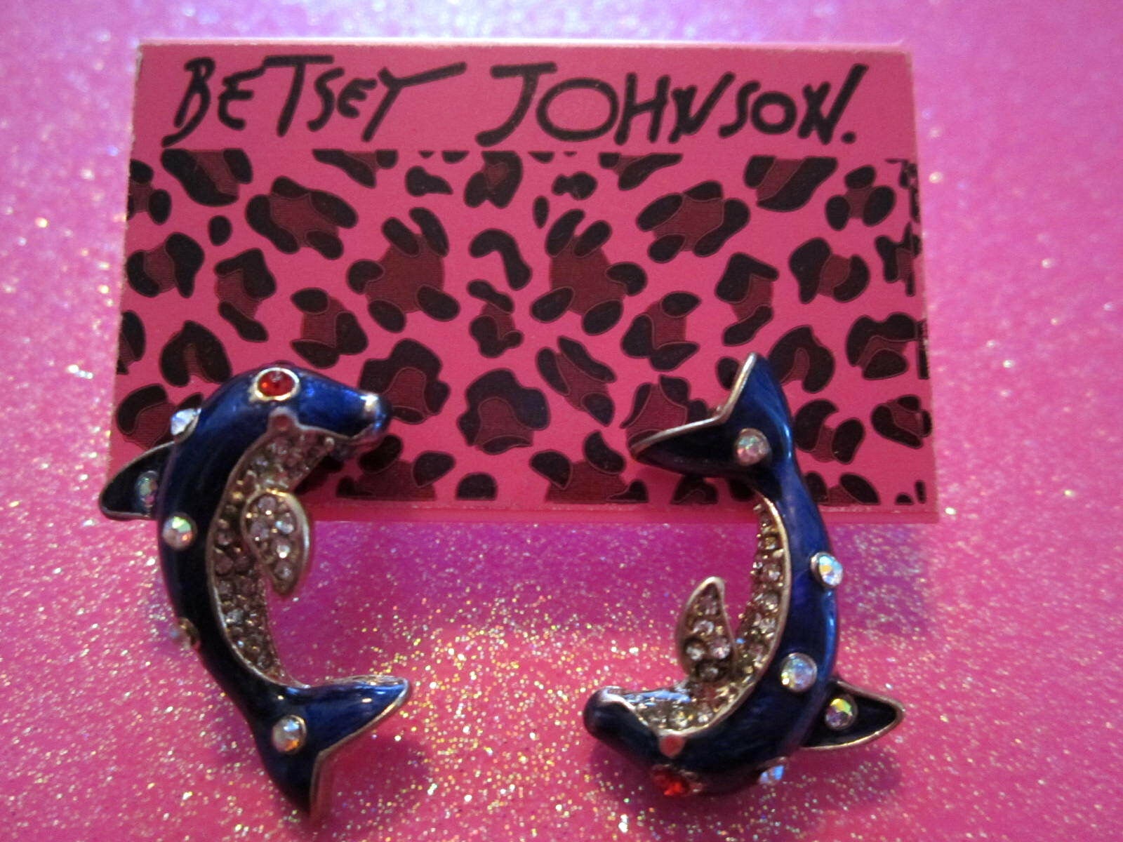 

Betsey Johnson Blue Dolphin Dangle Earrings