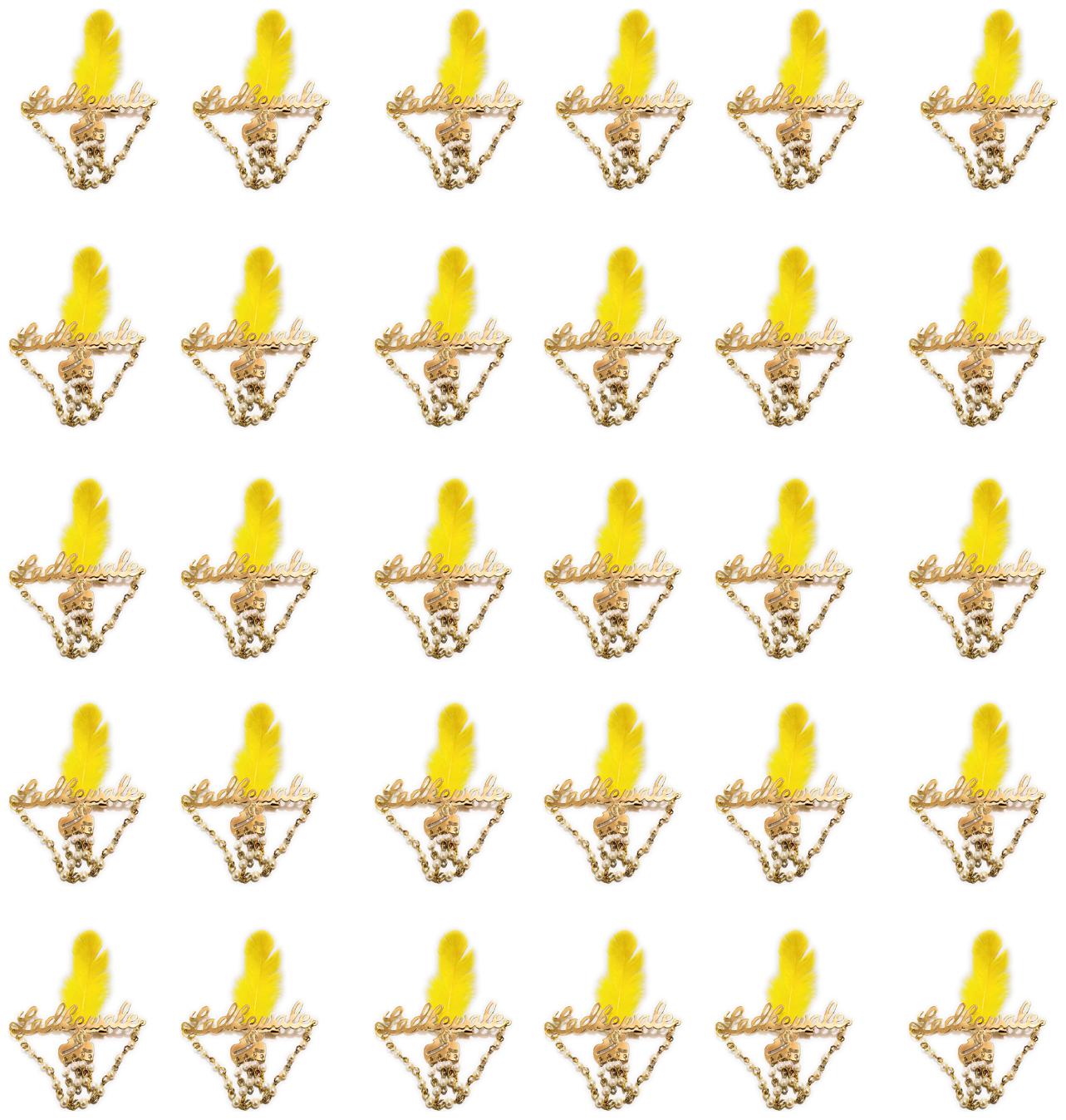 

BG Bazzar Gali 30 pcs Ladkewale Brooches with Yellow Feather for Men and Women