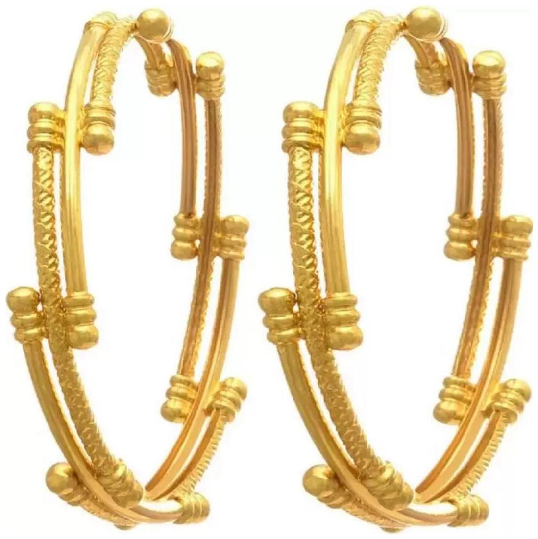 

Bhagya Lakshmi Traditional Gold Plated Bangle Set For Girls and Women