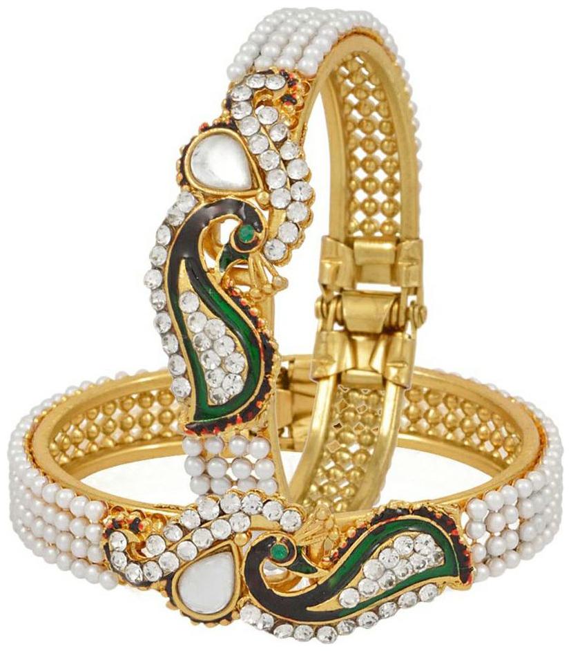 

Bhagya Lakshmi Traditional Peacock Style Bracelet Set For Women