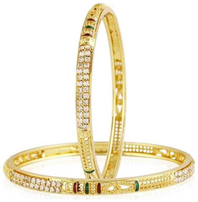 

Bhagya Lakshmi Traditional Gold Plated Bangles For Women Set of 2