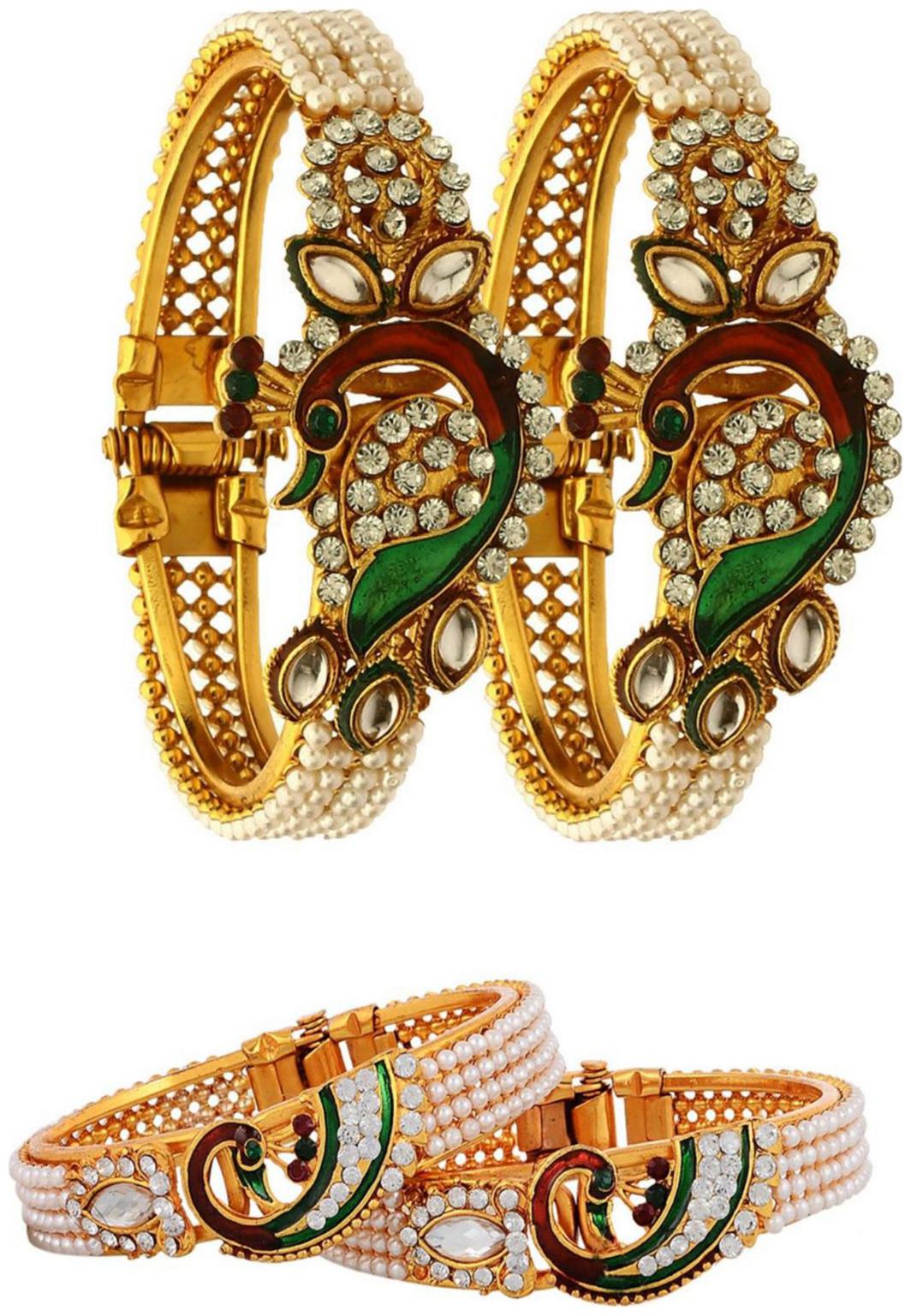 

Bhagya Lakshmi Traditional women s Pride Antique Peacock Bracelet Combo For Women