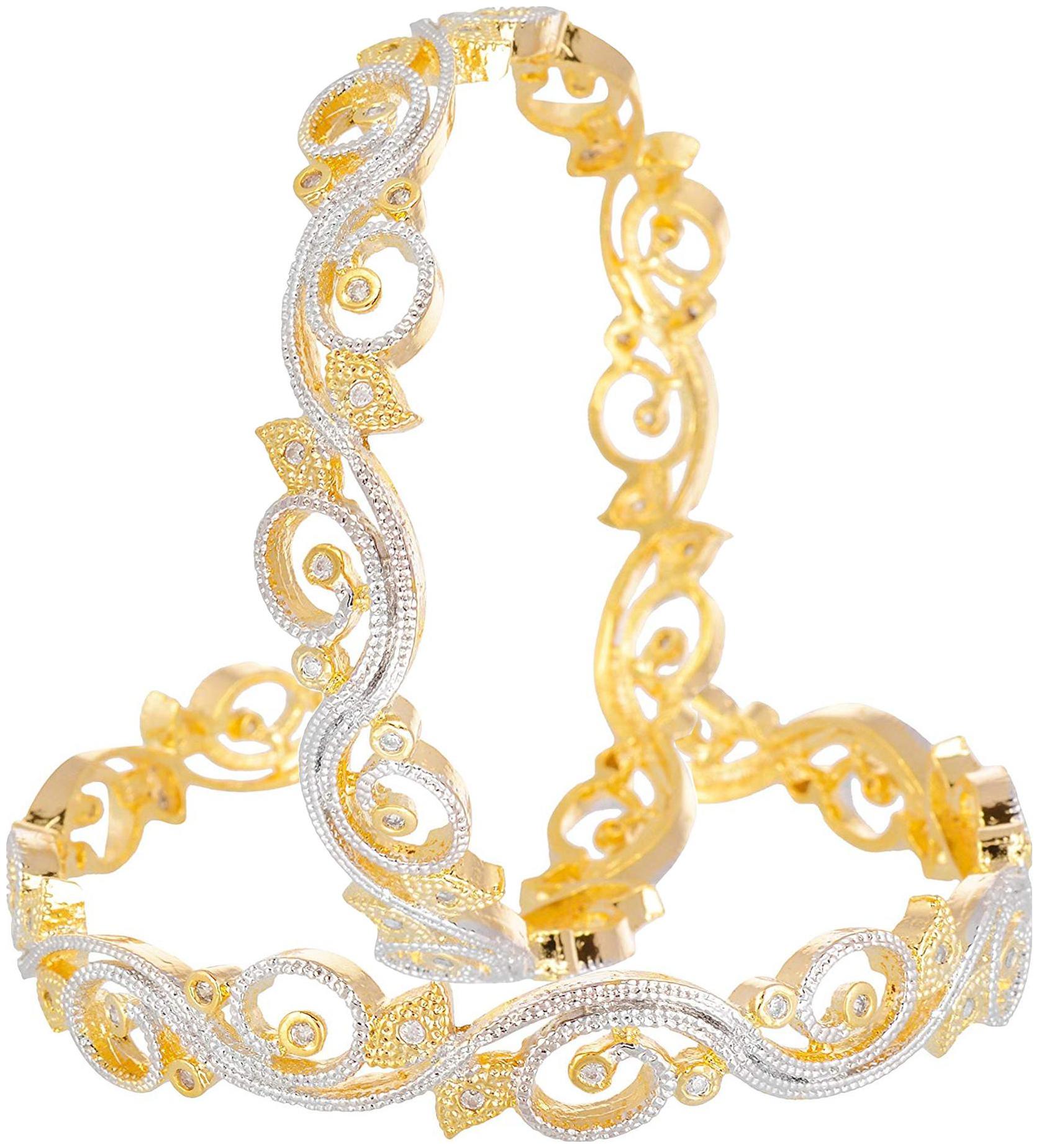 

Bhagya Lakshmi Women s Pride American Diamond Bangles For Women