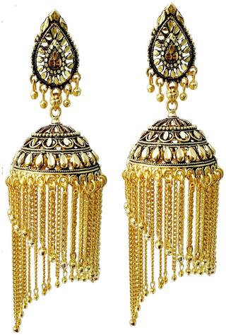 Bhagya Lakshmi Traditional Hanging Leaf Earrings For Women