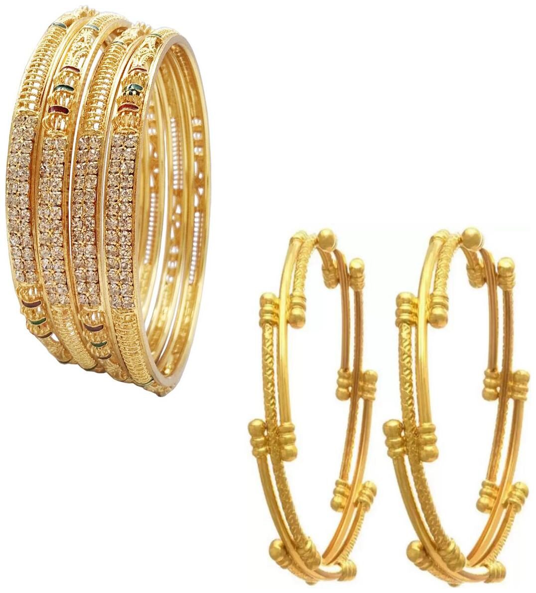 

Bhagya Lakshmi Traditional Gold Plated Bangles Combo For Women