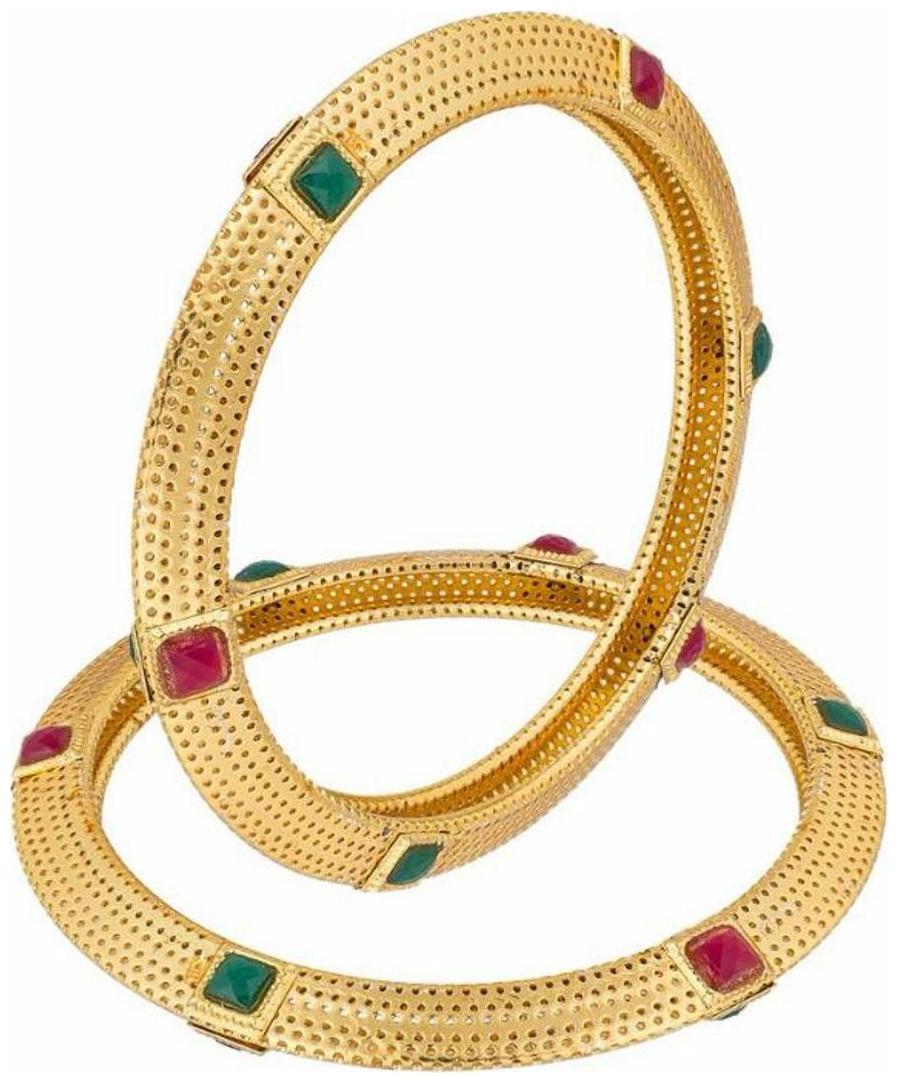 

Bhagya Lakshmi Traditional Red And Green Stone Pacheli Bangles For Women