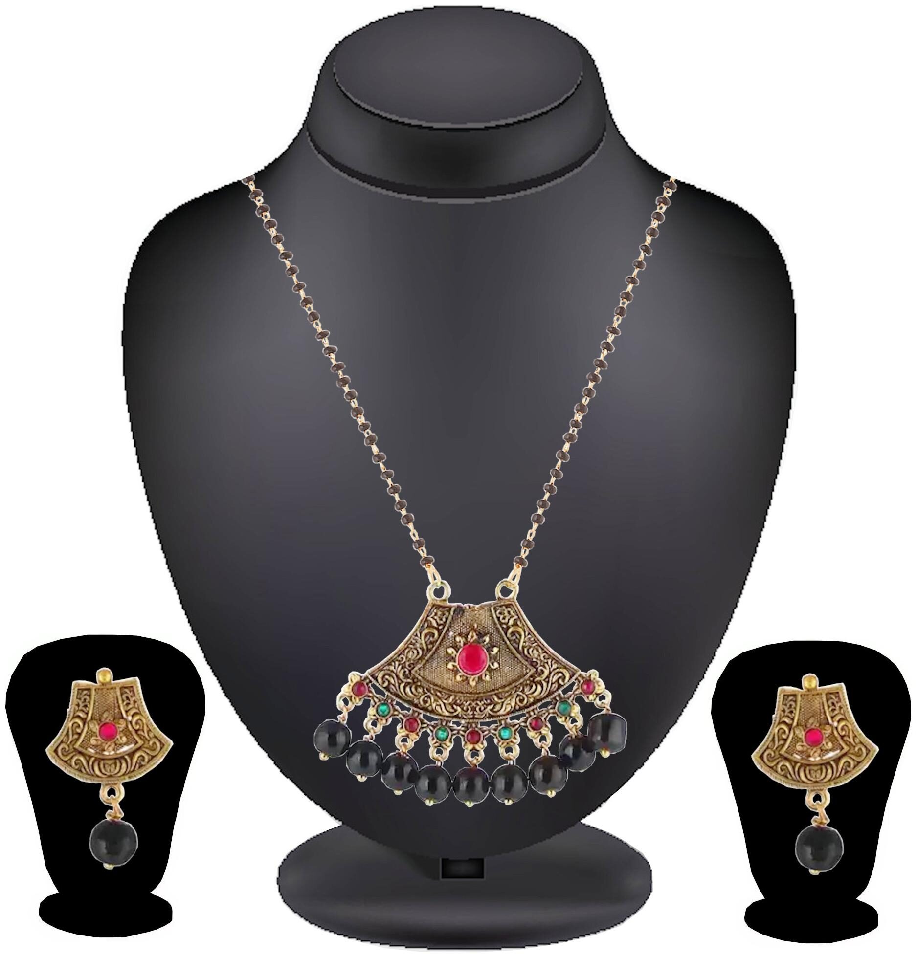 

Bhagya Lakshmi Women s Pride Traditional Alloy Contemprary Mangalsutra With Earrings For Women