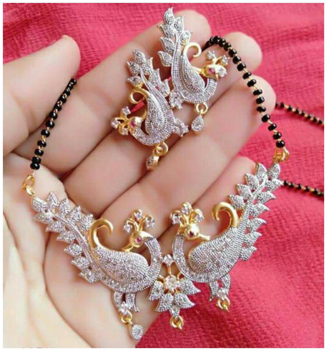 

Bhagya Lakshmi Women s Pride AD Stone Mangalsutra With Earrings For Women