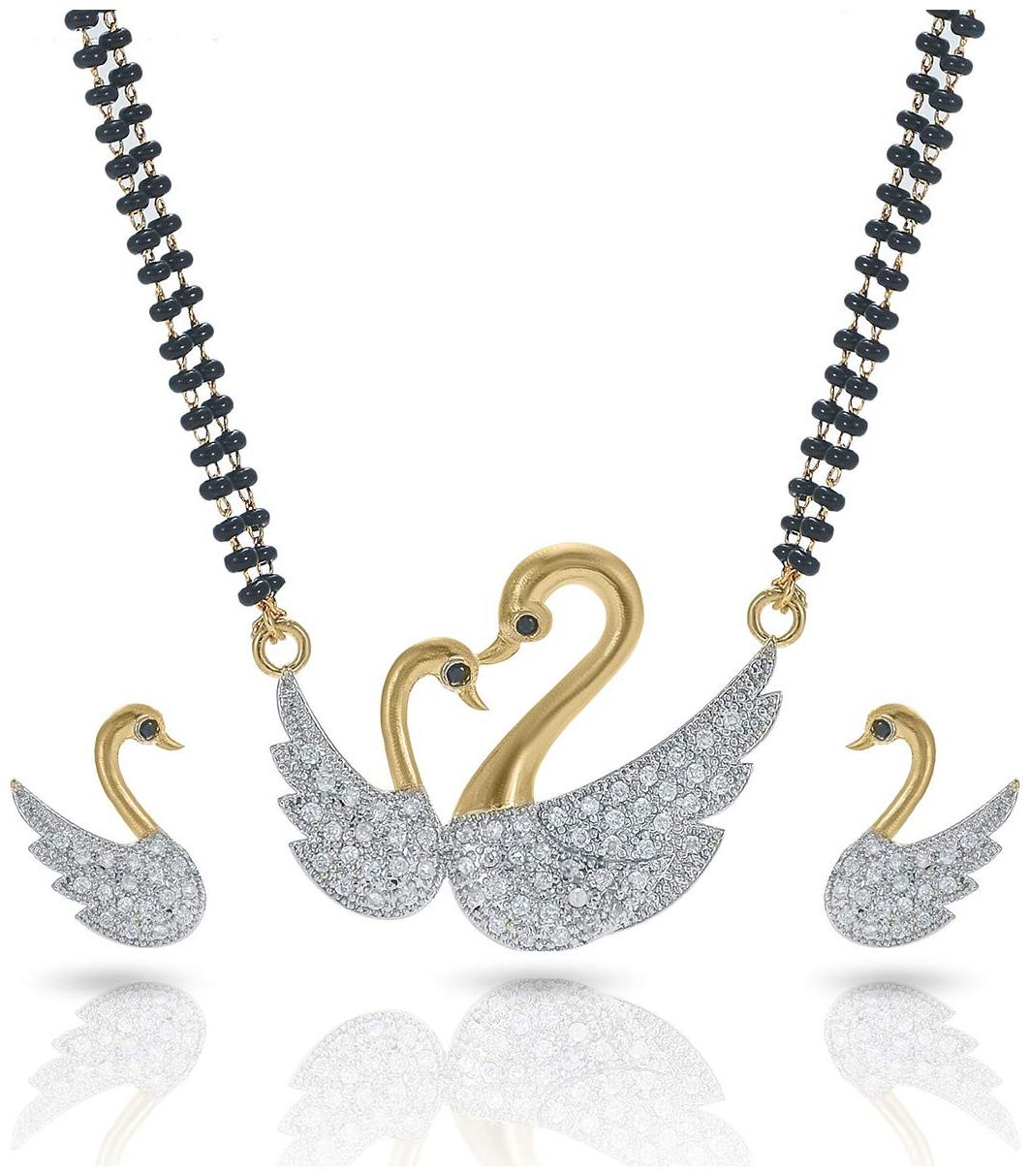

Bhagya Lakshmi Women s Pride AD Stone Mangalsutra With Earrings For Women