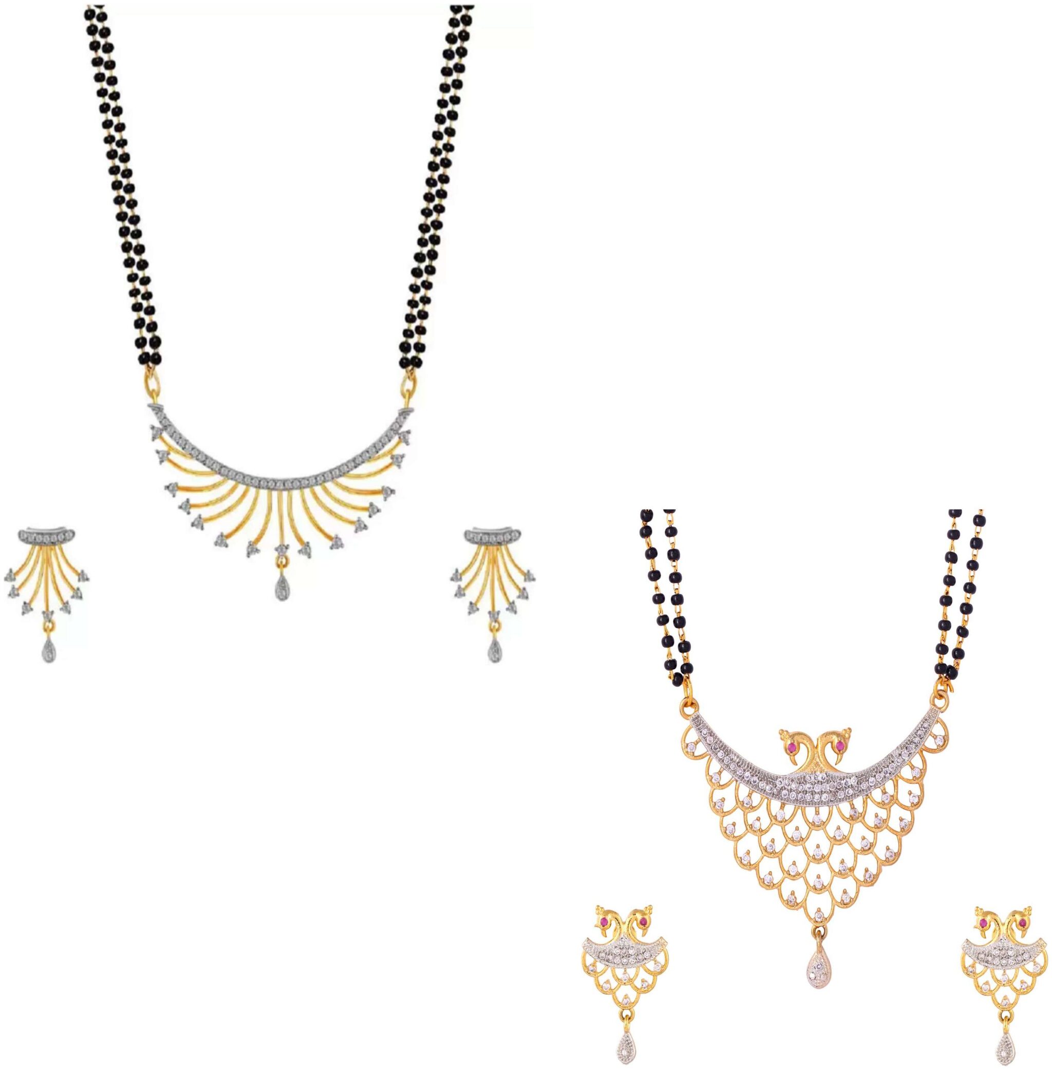 

Bhagya Lakshmi Women s Pride AD Mangalsutra Combo With Earrings For Women