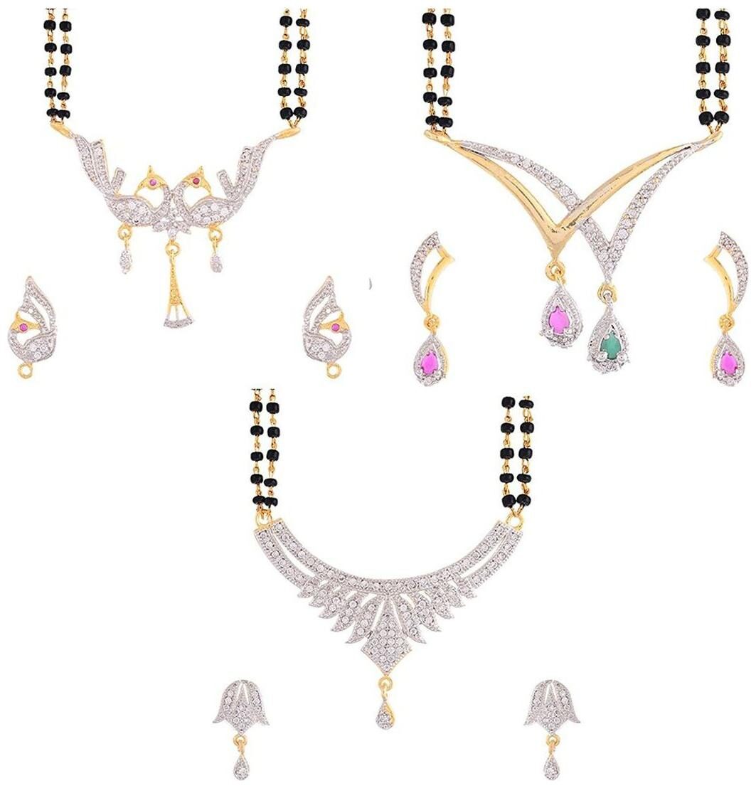 

Bhagya Lakshmi Genuine Women s Pride AD Mangalsutra Combo For Women
