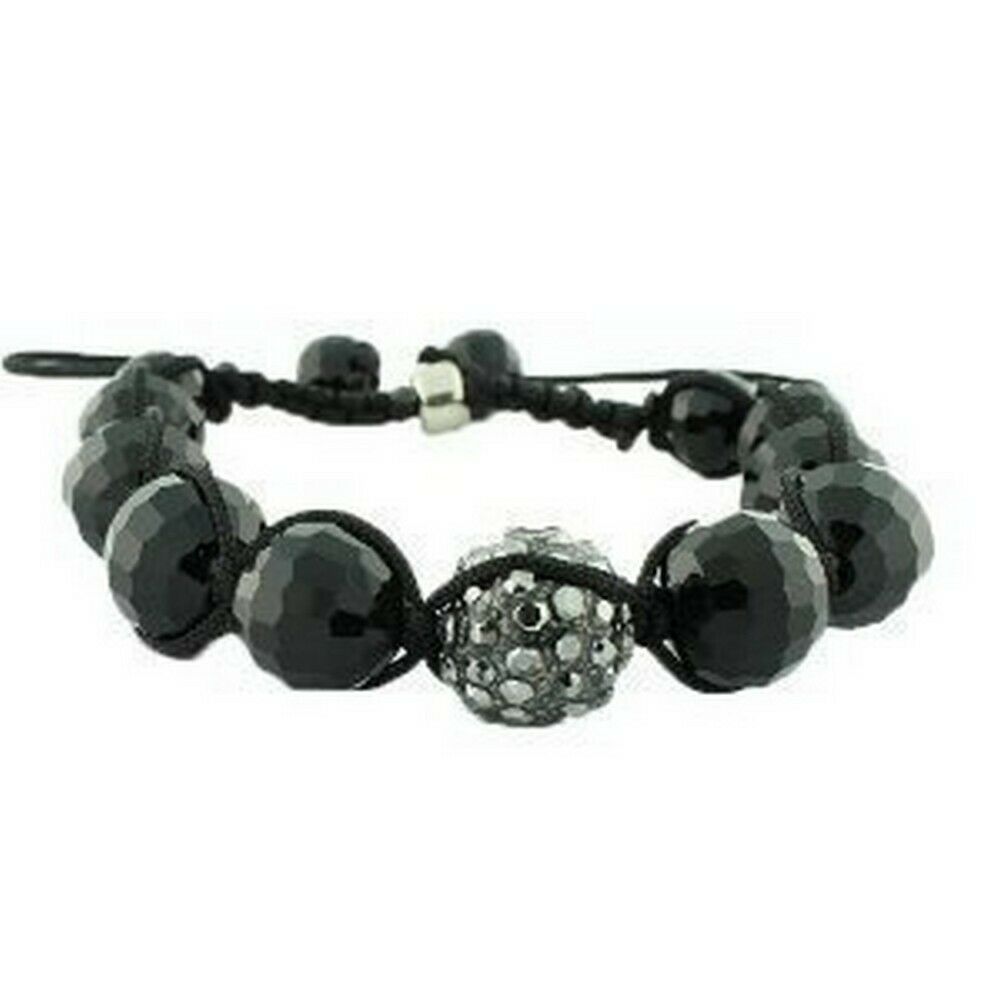 

Black Beaded Cord Ball Bracelet