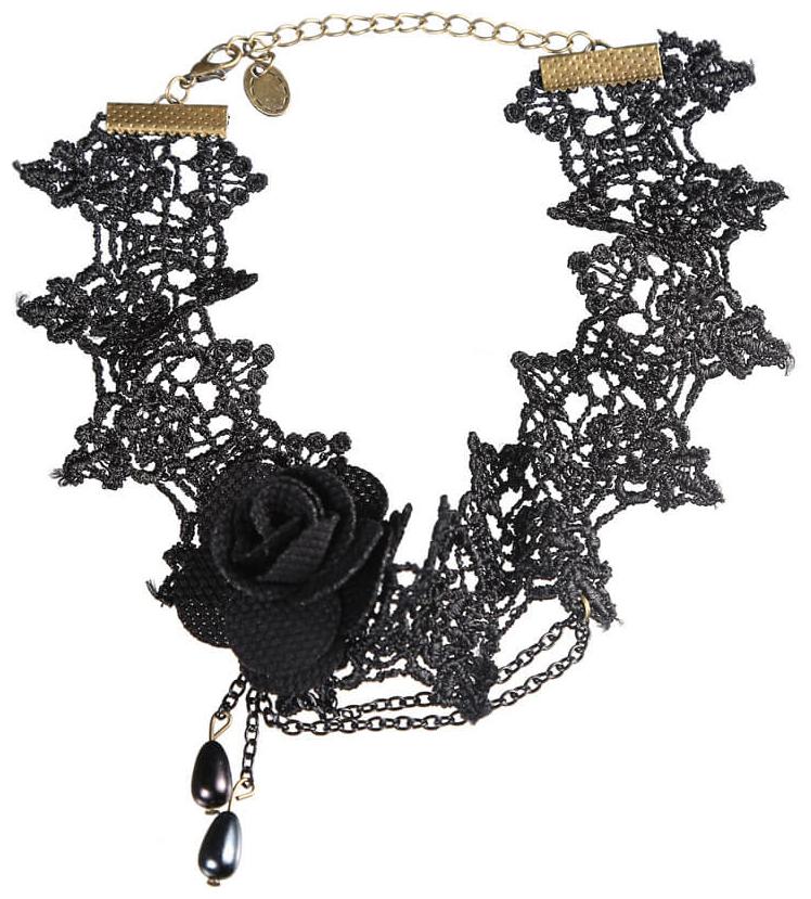 

Black Flower Layered Lace Choker
