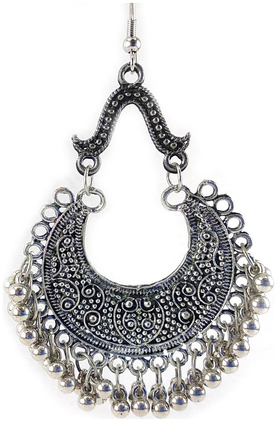 

Black Shaded Oxidised Silver Dangle And Drop Earrings