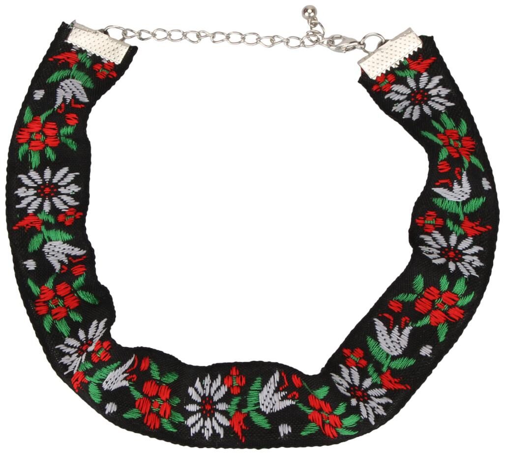 

Black with Colourful Flower Choker