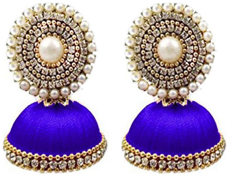 

Blue jays hub silk thread ear rings for women girls