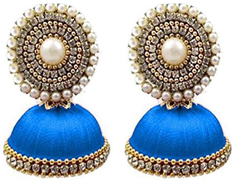 

Blue jays hub silk thread ear rings for women girls