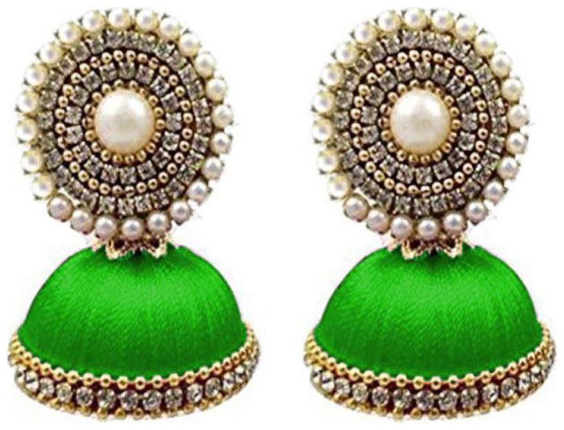 

Blue jays hub silk thread ear rings for women girls