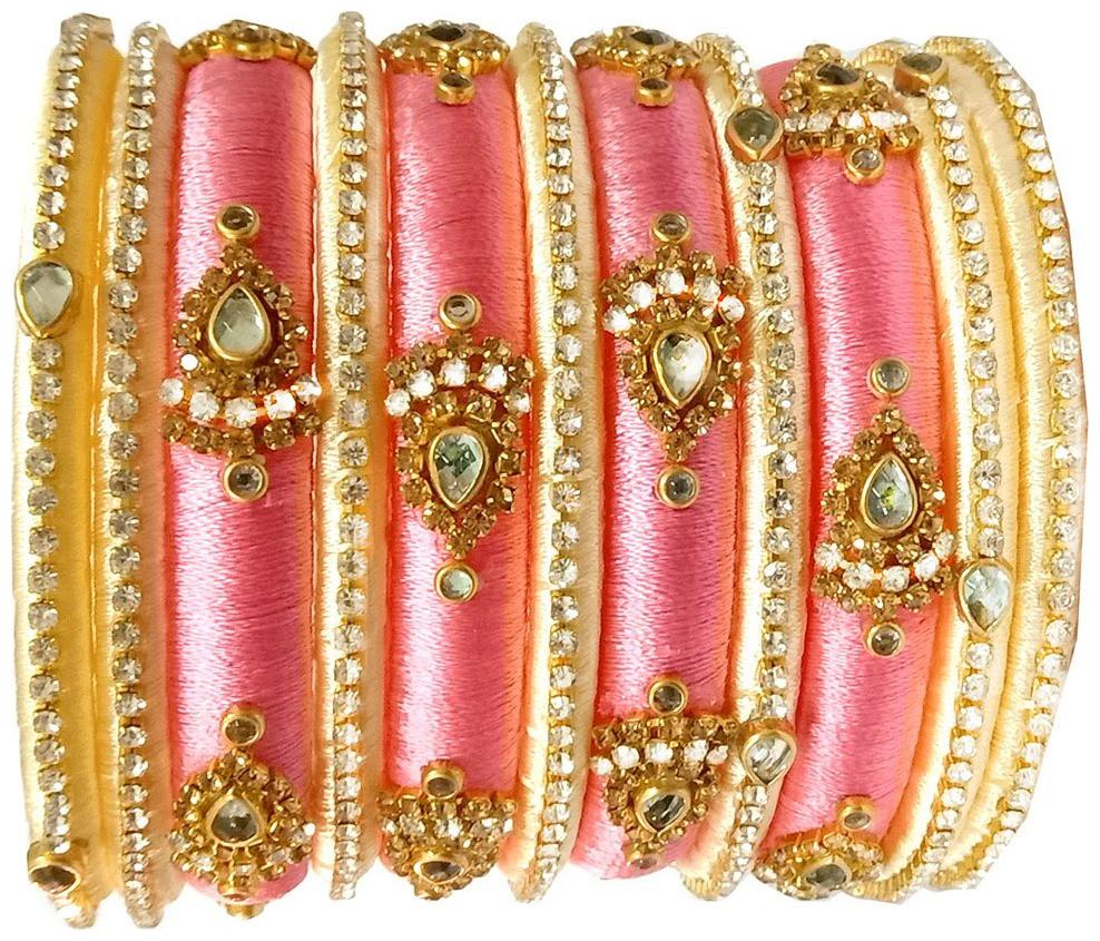 

Blue jays hub silk thread Peach and Off white color set of 11