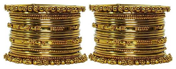 

Blue jays hub Gold Plated Banlges Set for Girls and Women set of 40