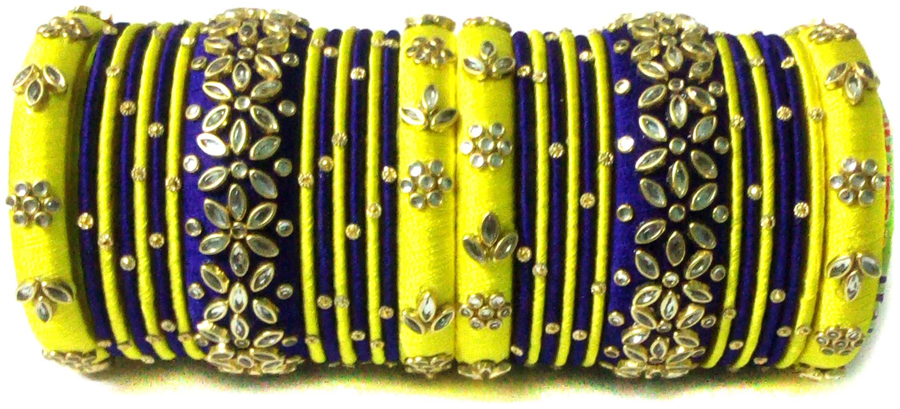 

Blue jays hub silk thread yellow and navy blue color set of 30