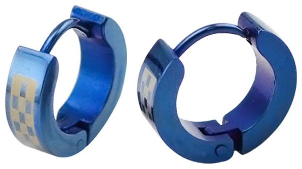 

BLUE ROUND EARING (ONE PAIR)