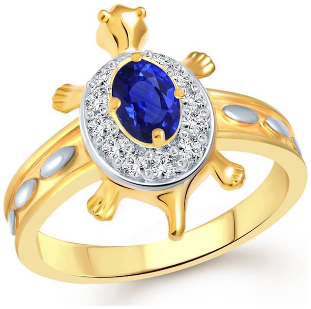 Buy Blue Ruby Tortoise Gold Plated Alloy &Brass Cubic Zirconia