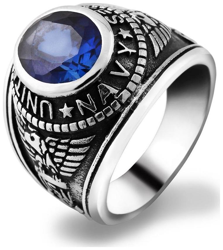 

Blue Stone Oval Silver Ring