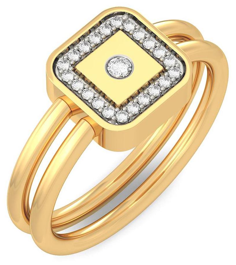 BlueStone 18Kt Yellow Gold and Diamond Divine Bond Ring