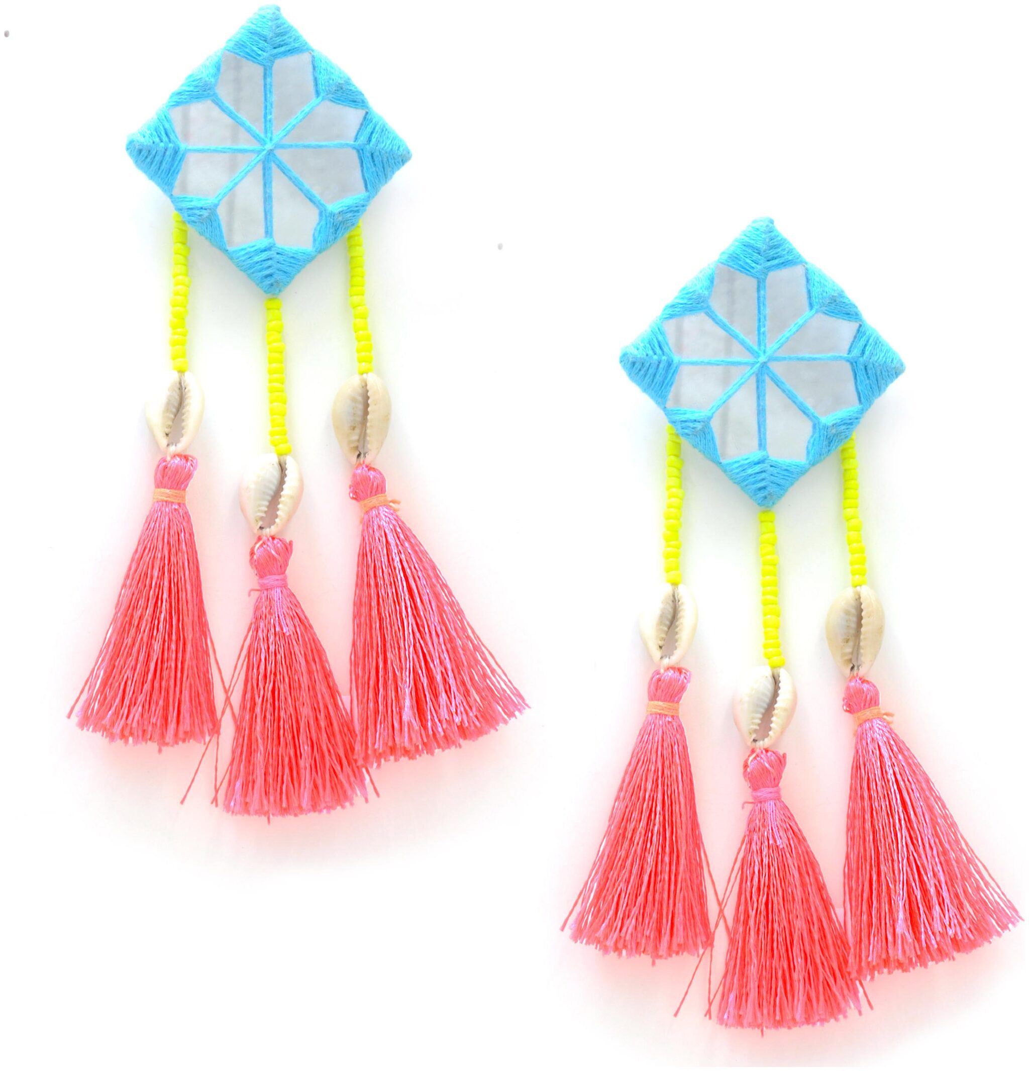

Krafted with Happiness Mirror Earrings - Sky Blue