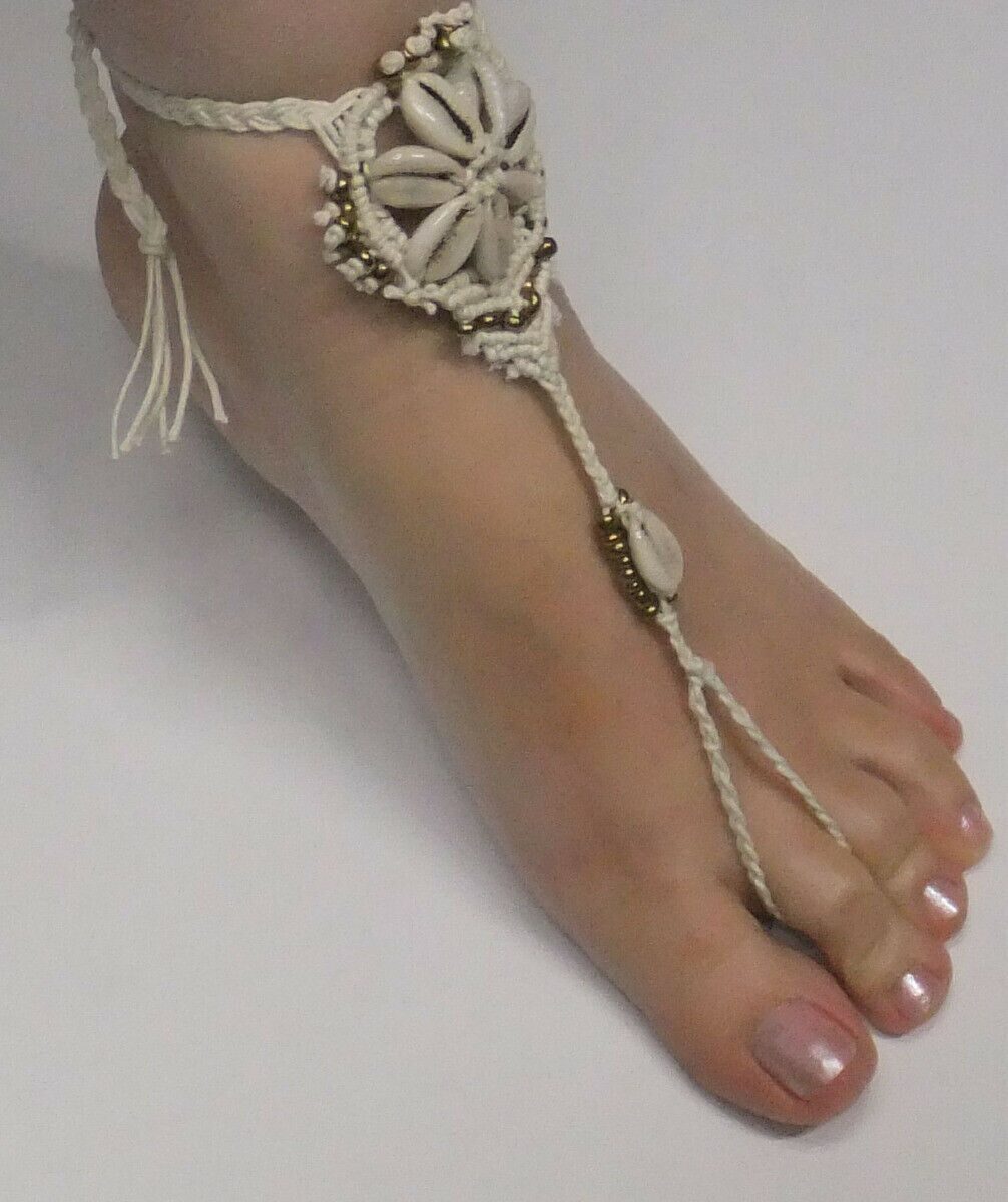 

Boho Beach Shell Anklet braided bracelet with beads Of Z-28