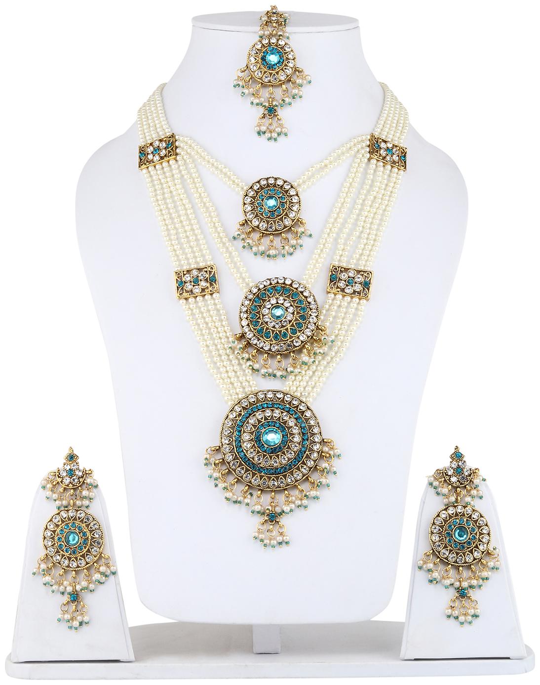 

BOLLYWOOD STYLE RANIHAAR WITH STONE AND PEARL FOR WOMEN