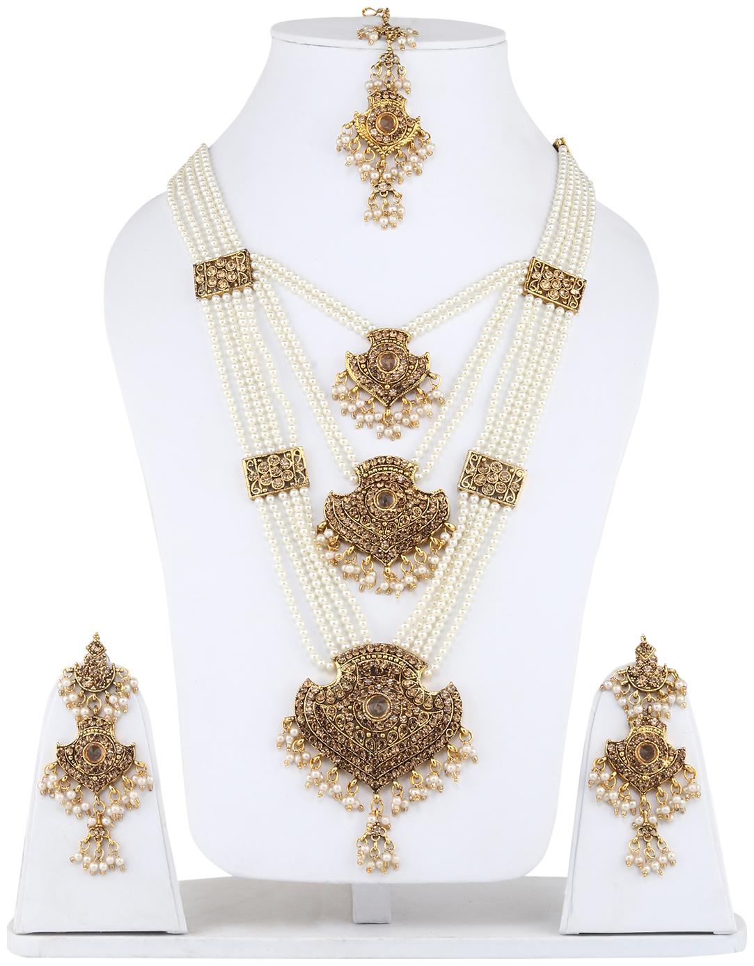 

BOLLYWOOD STYLE RANIHAAR WITH PEARL AND STONE TOUCH FOR WOMEN