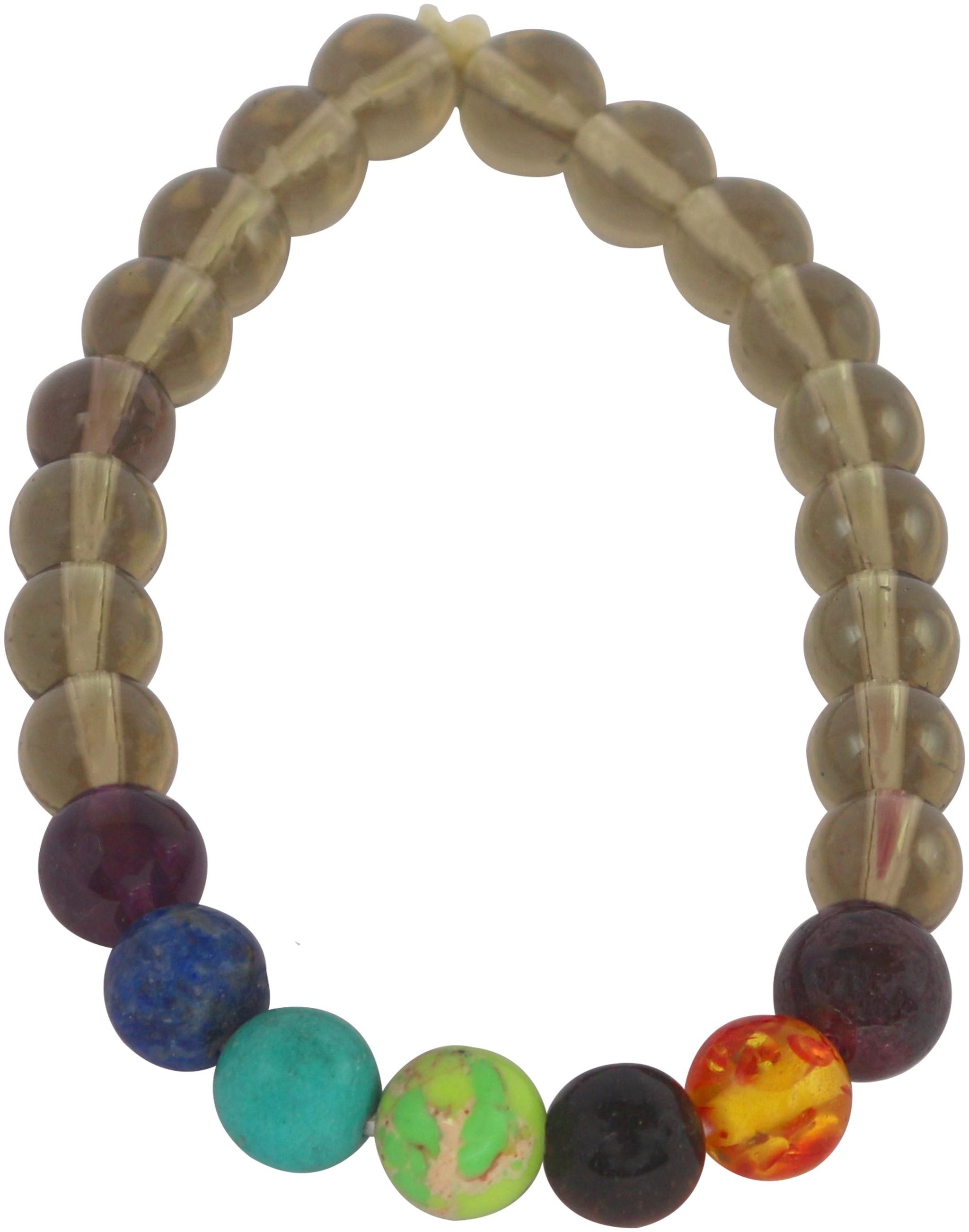 

Brahmatells Smoky Quartz With Seven Chakra Bracelet For Men Women