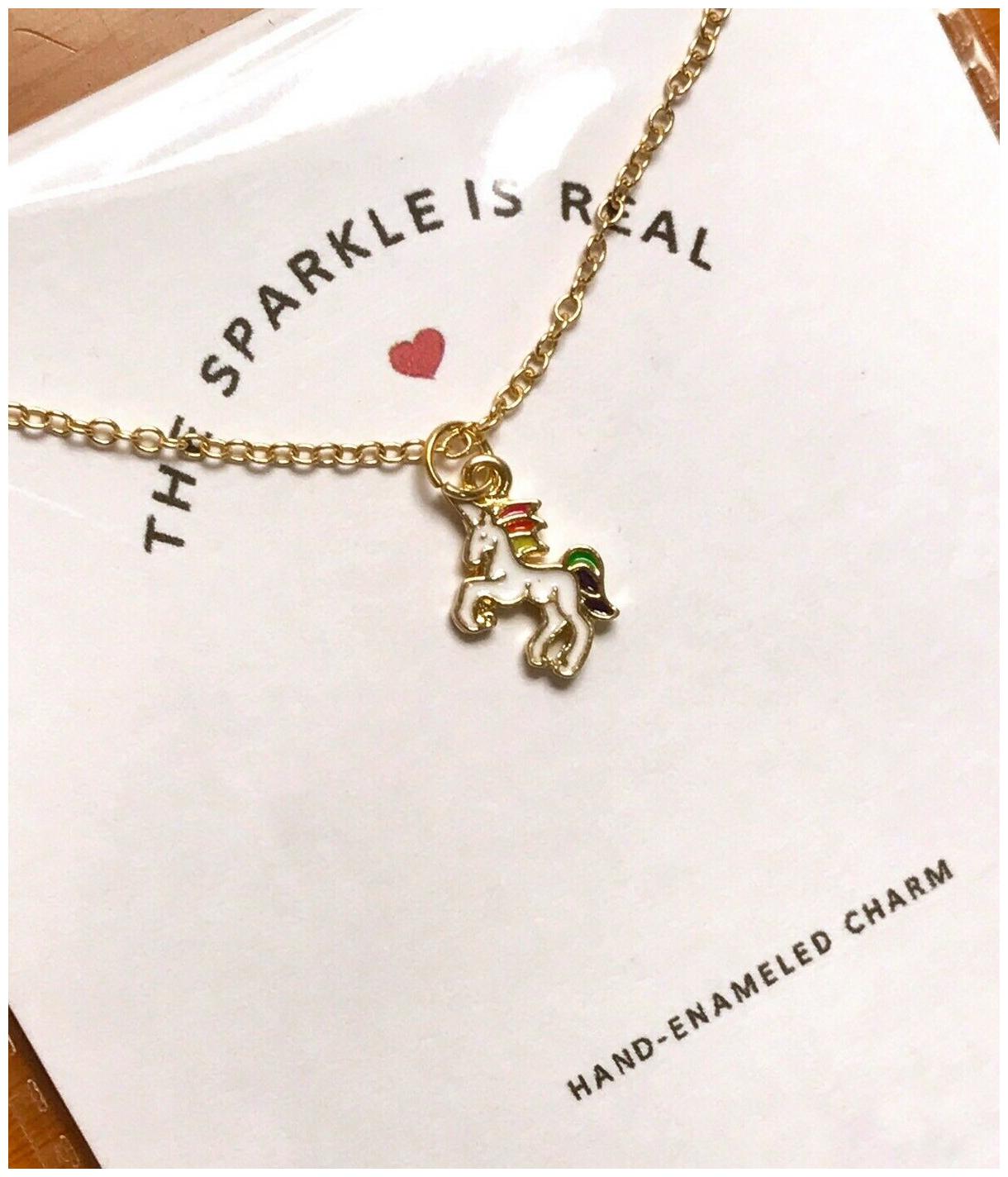 

Brand New The Sparkle Is Real Unicorn Hand-Enameled Necklace Gift Dogeared-Style