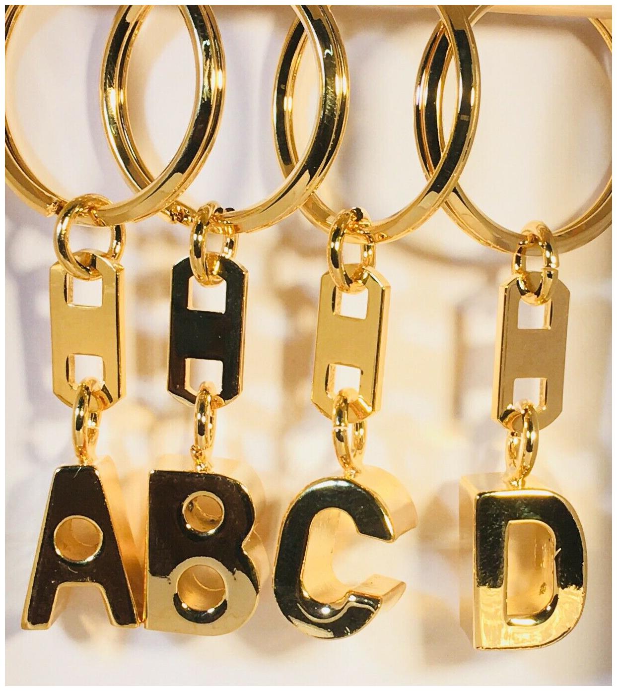 

Brass Alphabet Keychains Letter A B C D E F G H I J K L M N O P R S T V W Y