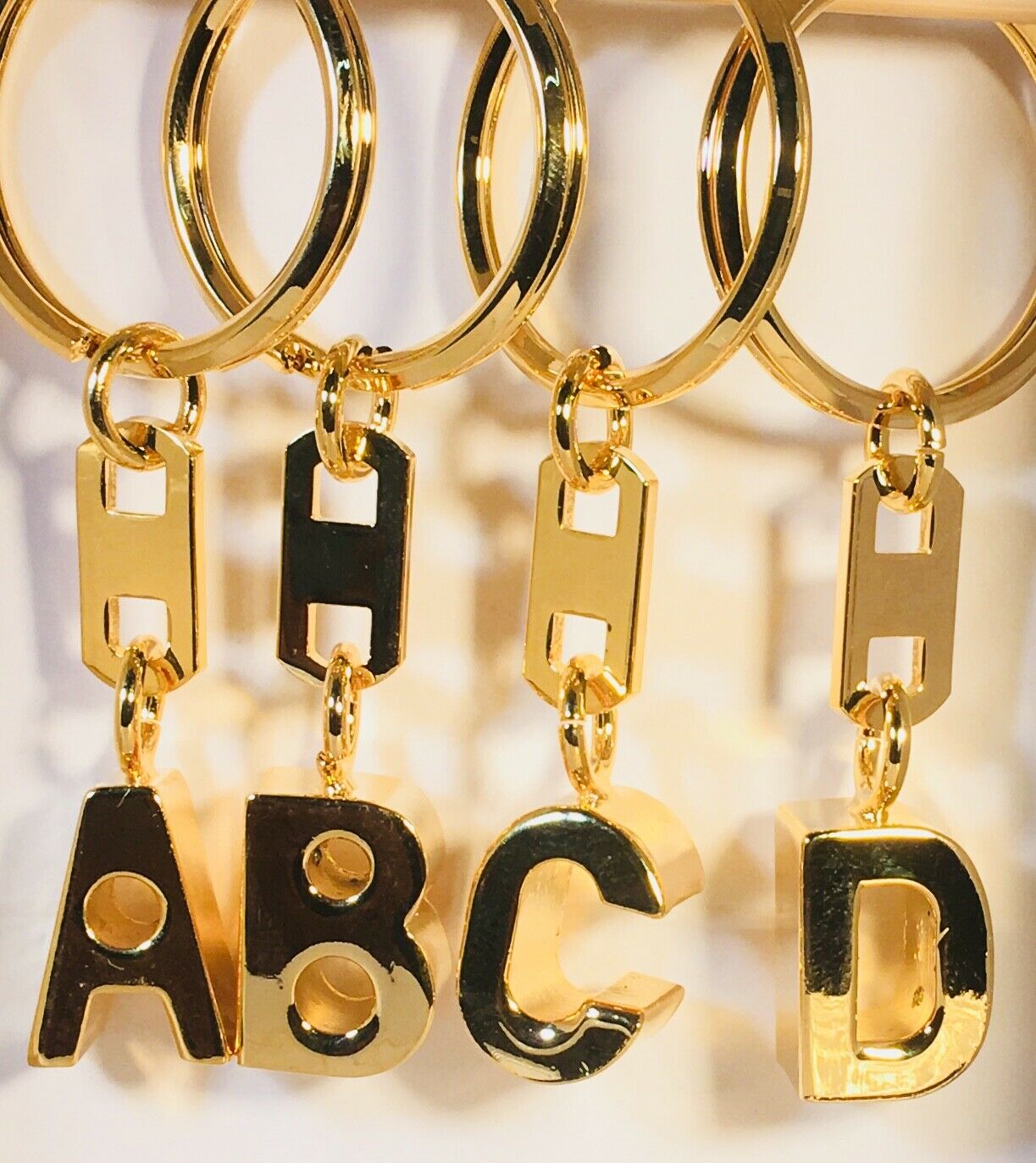 

Brass Alphabet Keychains Letter A B C D E F G H I J K L M N O P R S T V W Y
