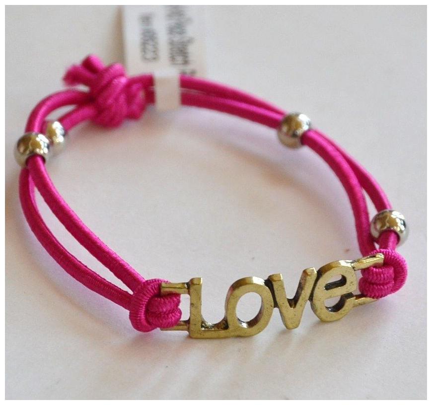 

BRASS LOVE PINK BLUE BLACK YELLOW GREY GRAY ELASTIC STRETCHY TIED BRACELET