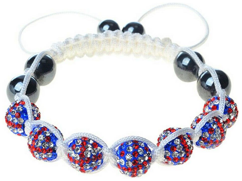 

Britain Flag British White Cord Beaded Adjustable Bracelet
