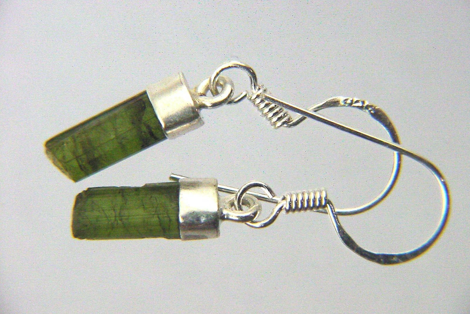 

BUTW Sterling Silver Green l Tourmaline Gemstone French Hook Earrings 5017P