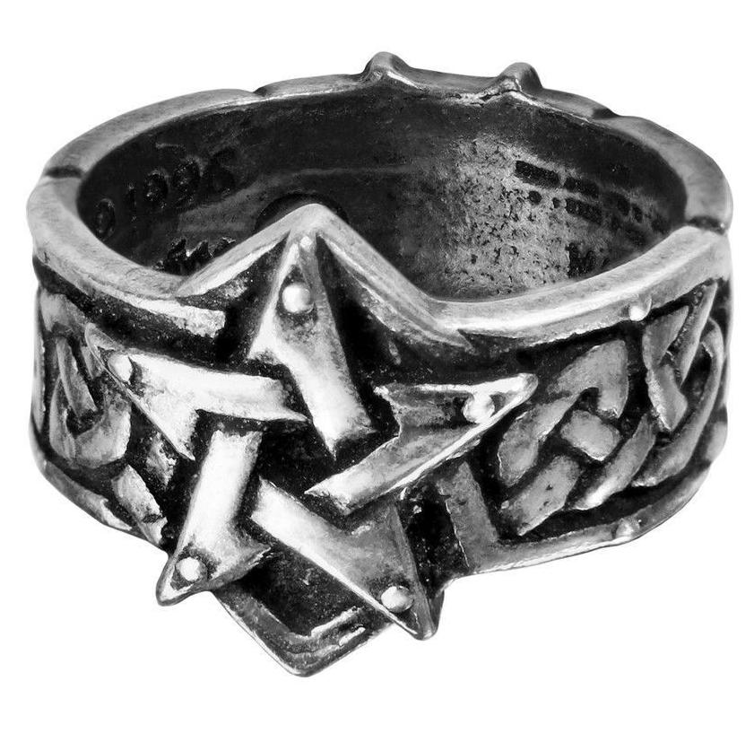 

Celtic Knot Theurgy Druid Ring Pentagram Protection From Evil Alchemy Gothic R50