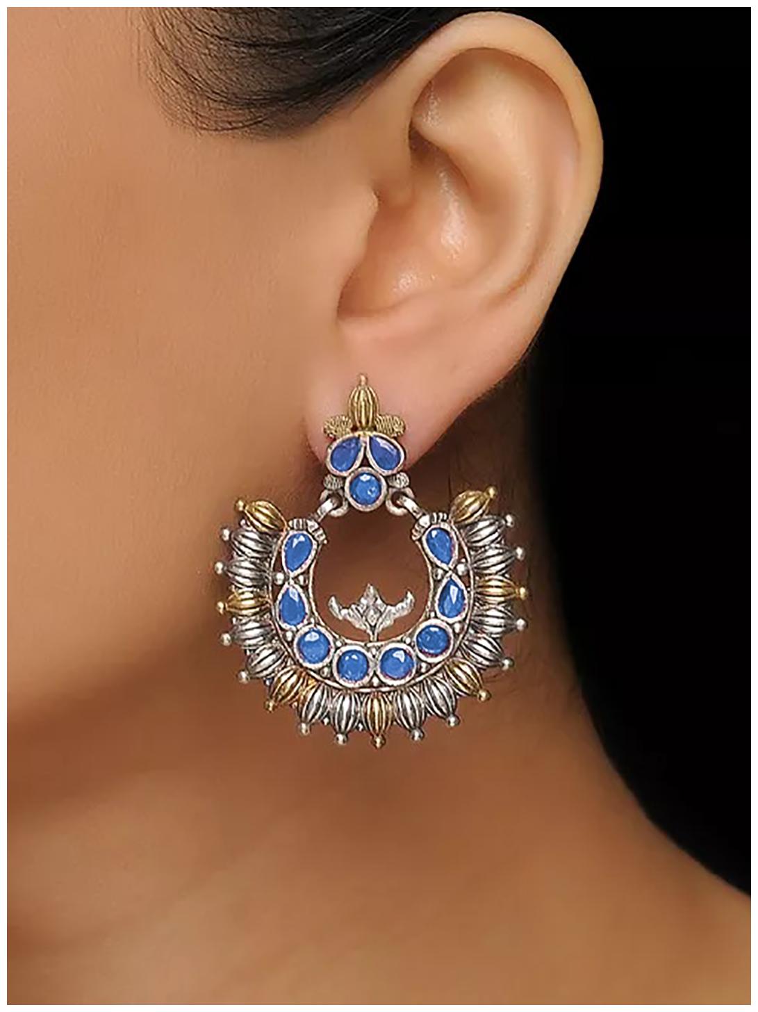 

Cemaya Antique chandbali dualtone earrings for women