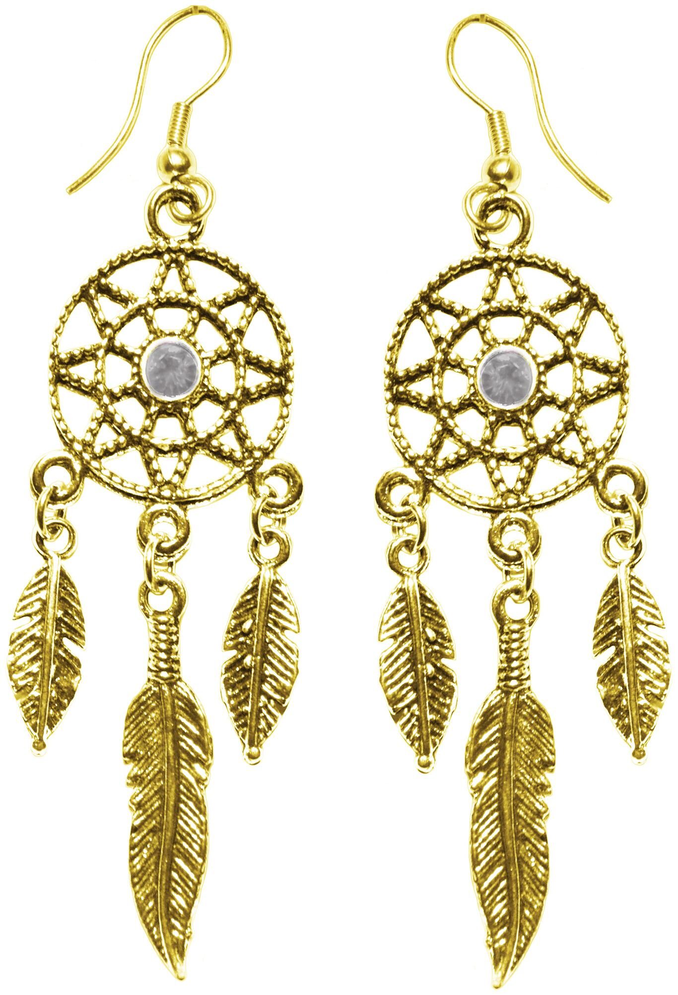 

Cemaya Gold Toned Dream Catcher Earrings For Women