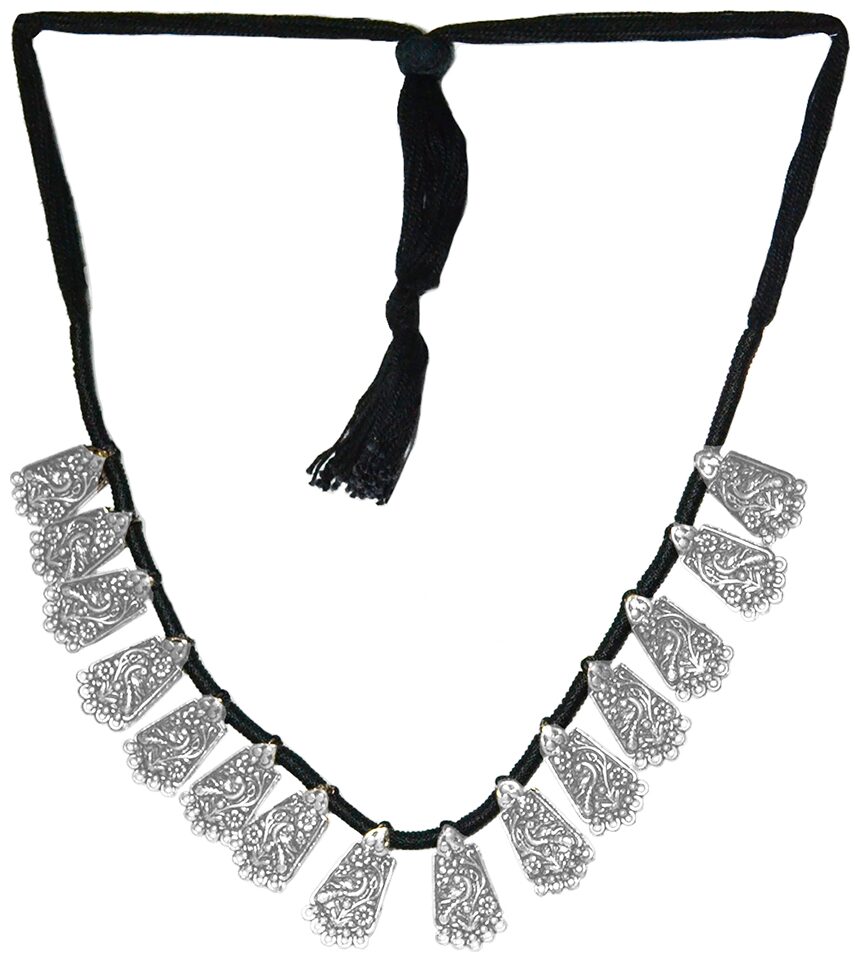 

Cemaya Oxidised Silver Choker Necklace for women